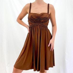 Brown dress w sequin details
